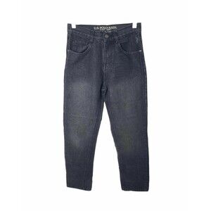 U.S.P.A. Boy's Jean's Black Denim 5-Pockets Straight Fit Size 14 x 28